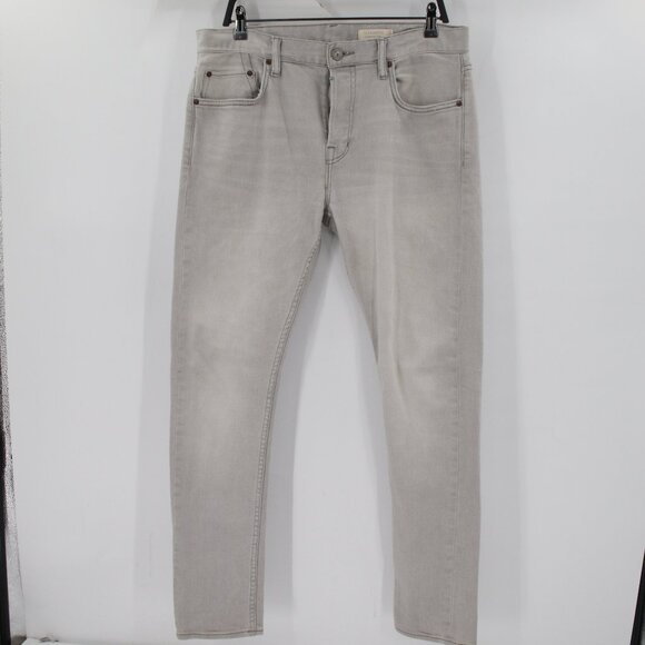 All Saints Jeans Men 34 L31 Slim Fit Cigarette Button Fly Mid Rise Stretch Denim - Picture 1 of 13